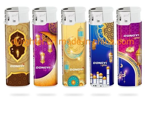 Logotipo personalizado Cinco encendedores de colores con personalización y personalización