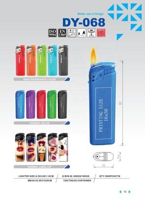 Solicitud personalizada Enciendador de cigarrillos de plástico de gas Dongyi Diseño 2023 con personalización