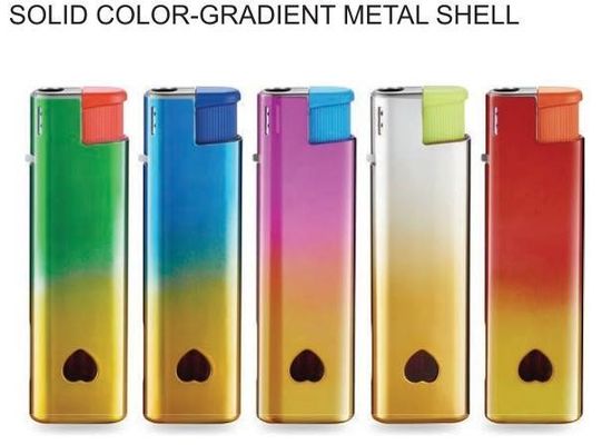 Estándar europeo encendedor electrónico de gas de metal de oro recargable desechable para cigarrillos