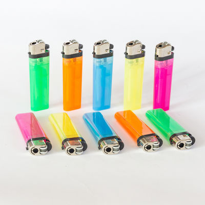Disposable de plástico de sílex encendedor con 5 colores y 8.0 * 2.37 * 1.18 cm