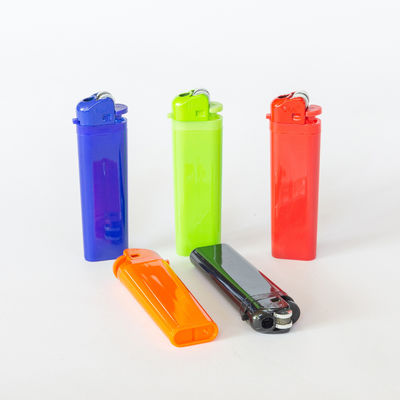 Disposable de plástico de sílex encendedor con 5 colores y 8.0 * 2.37 * 1.18 cm
