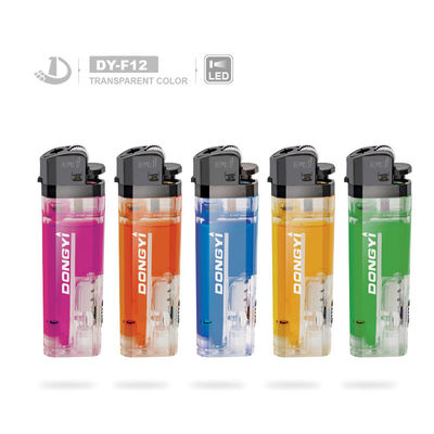 Modelo NO. DY-F12LED cuidadosamente diseñado por los diseñadores LED Flint Competitive Lighter