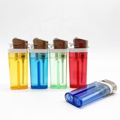 Torcha estándar encendedor de rueda de sílex transparente de color encendedor de cigarrillos personalización