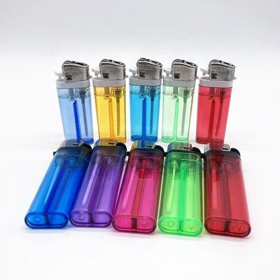 Torcha estándar encendedor de rueda de sílex transparente de color encendedor de cigarrillos personalización
