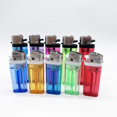 Torcha estándar encendedor de rueda de sílex transparente de color encendedor de cigarrillos personalización