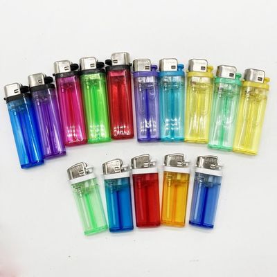 Torcha estándar encendedor de rueda de sílex transparente de color encendedor de cigarrillos personalización