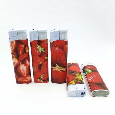 Enciendador de fresas de plástico de colores recargable con función de protección infantil