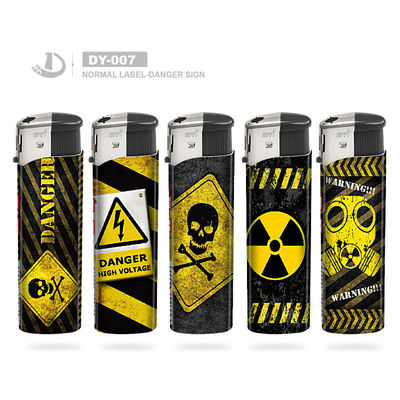 Logotipo personalizado cigarrillo encendedor de gas eléctrico ISO9994 Dy-007 Solicitud personalizada aceptada