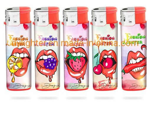 Logotipo personalizado Cinco encendedores de colores con personalización y personalización