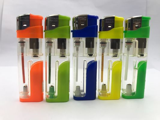 Encendiente eléctrico transparente para cigarrillos desechables personalizados encendedor de gas plástico