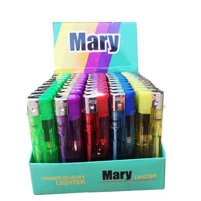 Tipo Dy-062 encendedores electrónicos delgados transparentes de color sólido desechables