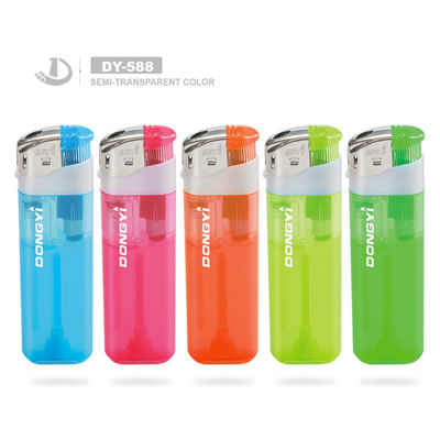 Dy-588 encendedor de gas transparente desechable de cinco colores y respetuoso con el medio ambiente