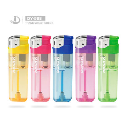 Dy-588 encendedor de gas transparente desechable de cinco colores y respetuoso con el medio ambiente