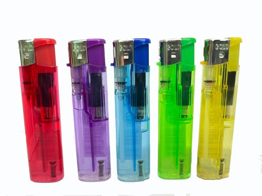 1100ctns/FCL Cocina colores transparentes encendedores electrónicos de cigarrillos delgados DY-062