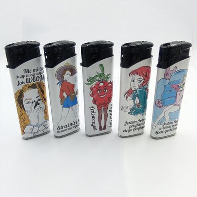 Antorcha 2022 Dongyi logotipo personalizado encendedor eléctrico de cigarrillos con chica encantadora 8.1 * 2.58 * 1.14CM