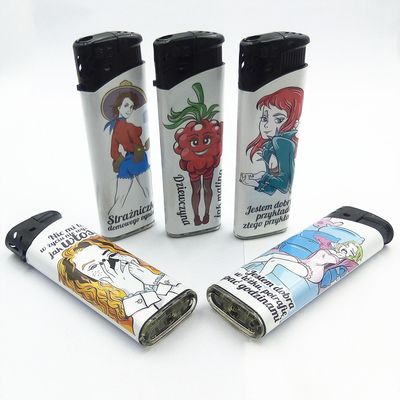Antorcha 2022 Dongyi logotipo personalizado encendedor eléctrico de cigarrillos con chica encantadora 8.1 * 2.58 * 1.14CM