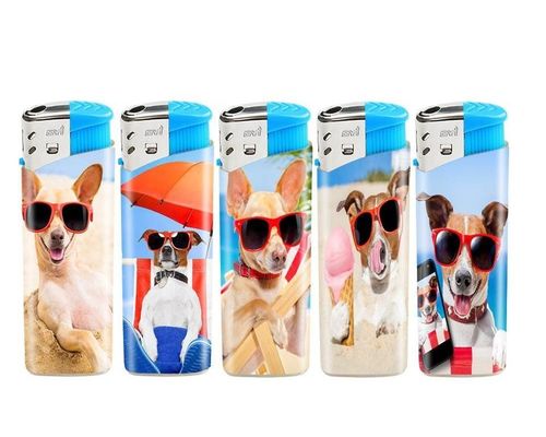 Muestras US 0.03/Piece Color sólido encendedor de linterna caja de cigarrillos con y encendedor de linterna