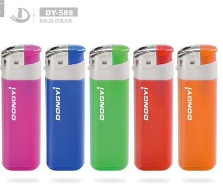 Dy-588 Disposable Electric Sollid Color Lighter Solicitud personalizada para cigarrillos