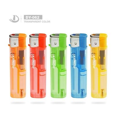 Enciendador de cigarrillos transparente de color delgado de 8.1*2.03*1.16CM con función recargable