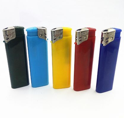Personalización encendedor electrónico de plástico encendedor de gas de cinco colores