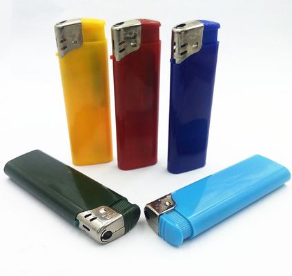 Personalización encendedor electrónico de plástico encendedor de gas de cinco colores