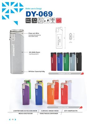 Enciendador electrónico de plástico Dy-069 Enciendador de cigarrillos con solicitud personalizada