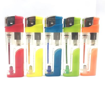 8.0cm encendedor de plástico recargable electrónico recargable con colores LED aceptando OEM