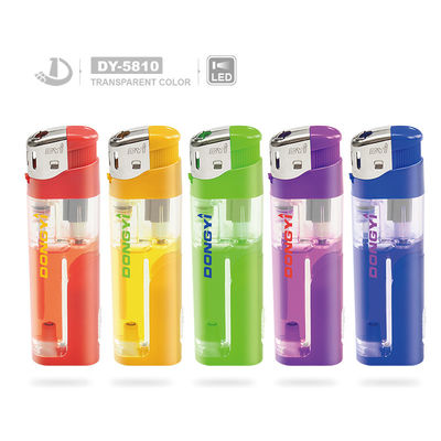 Dy-5810 encendedor electrónico de cigarrillos desechables personalizado LED con 8.17 * 2.4 * 1.14CM tamaño