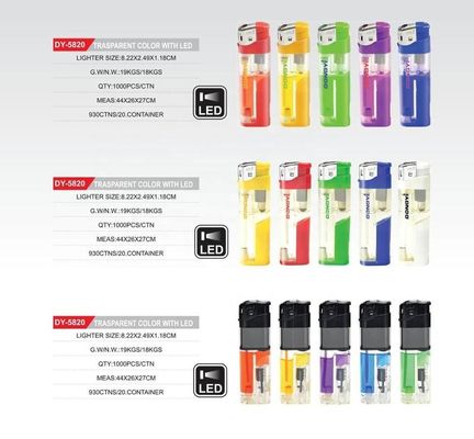 Lámpara LED de cinco colores Blanco Lámpara suave Llama electrónica encendedor de cigarrillos recargable