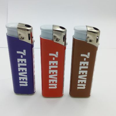 Diseño único de plástico logotipo personalizado encendedor de cigarrillos encendedor electrónico de velas