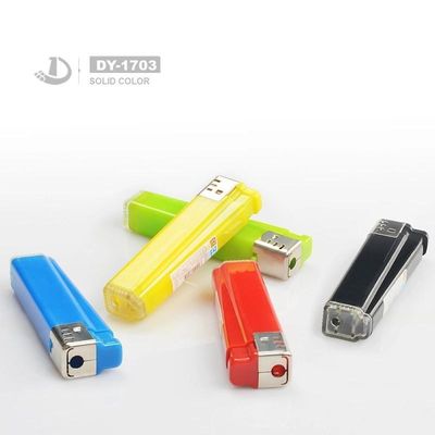 8.1*2.24*8.1CM Personalizable Dy-1703 Cinco colores único encendedor de plástico