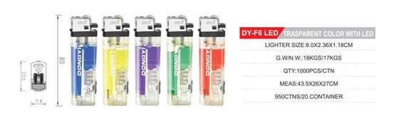 Lámpara de gas de sílex con luz LED Dy-F6 LED 80*23.6*11.8mm Lámpara de cocina LED