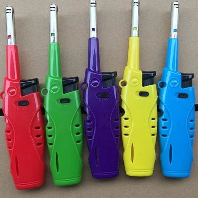 Candela de gas de seguridad recargable multicolor encendedor de barbacoa para actividades al aire libre