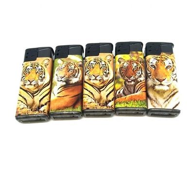 ISO9994 Estándar Turbo Flame Windproof Gas Lighter con etiqueta de tigre Logotipo personalizado