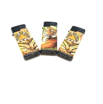 ISO9994 Estándar Turbo Flame Windproof Gas Lighter con etiqueta de tigre Logotipo personalizado