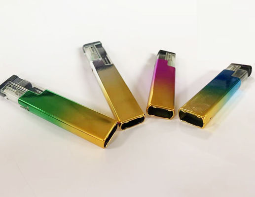 Encendiador eléctrico de gas de plástico resistente al viento recargable con colorido acero recargable