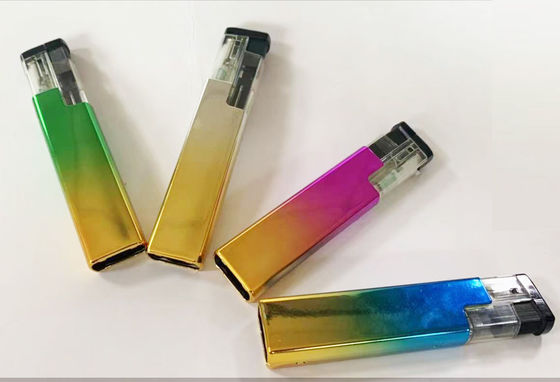 Encendiador eléctrico de gas de plástico resistente al viento recargable con colorido acero recargable