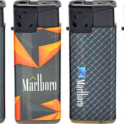 Cartón impreso a medida encendedor de cigarrillos eléctricos a prueba de viento recargable y personalizable