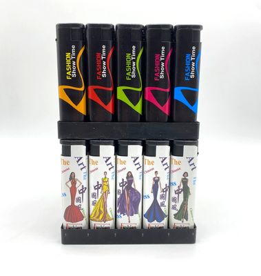 Encendientes de gas Logotipo personalizado Encendiente de cigarrillo decorativo Encendiente de plástico