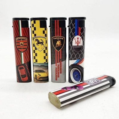 Portátil encendedor de plástico de cinco colores desechable recargable Windproof encendedor de encendido