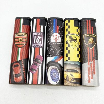 Portátil encendedor de plástico de cinco colores desechable recargable Windproof encendedor de encendido