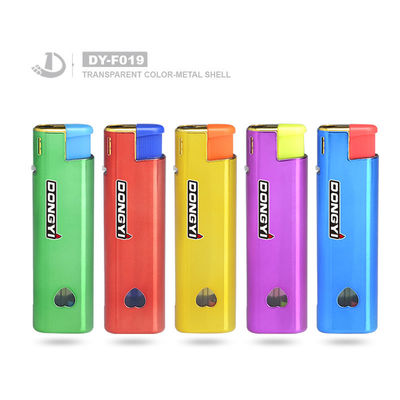Estándar europeo encendedor electrónico de gas de metal de oro recargable desechable para cigarrillos