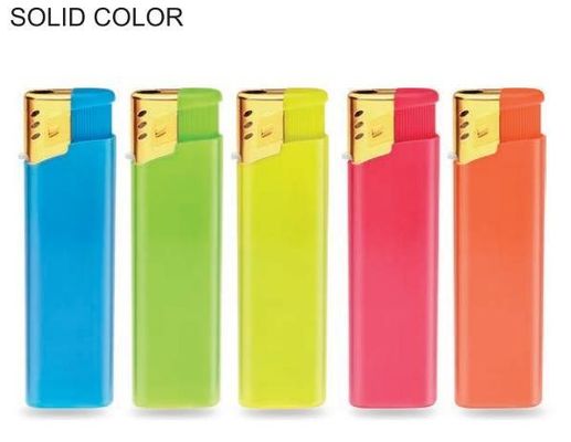 Estándar europeo encendedor electrónico de gas de metal de oro recargable desechable para cigarrillos